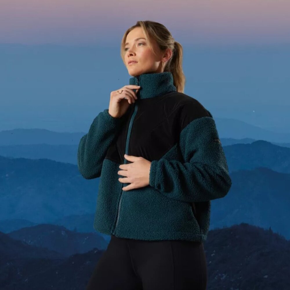 Columbia Women's Large Uphill Edge Fleece Full-Zip Pullover Night Wave NWT $90